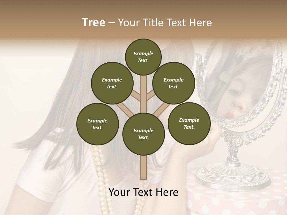 A Little Girl Brushing Her Teeth In Front Of A Mirror PowerPoint Template