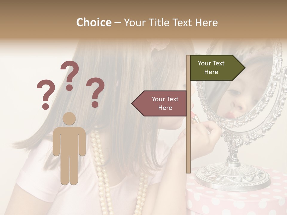 A Little Girl Brushing Her Teeth In Front Of A Mirror PowerPoint Template