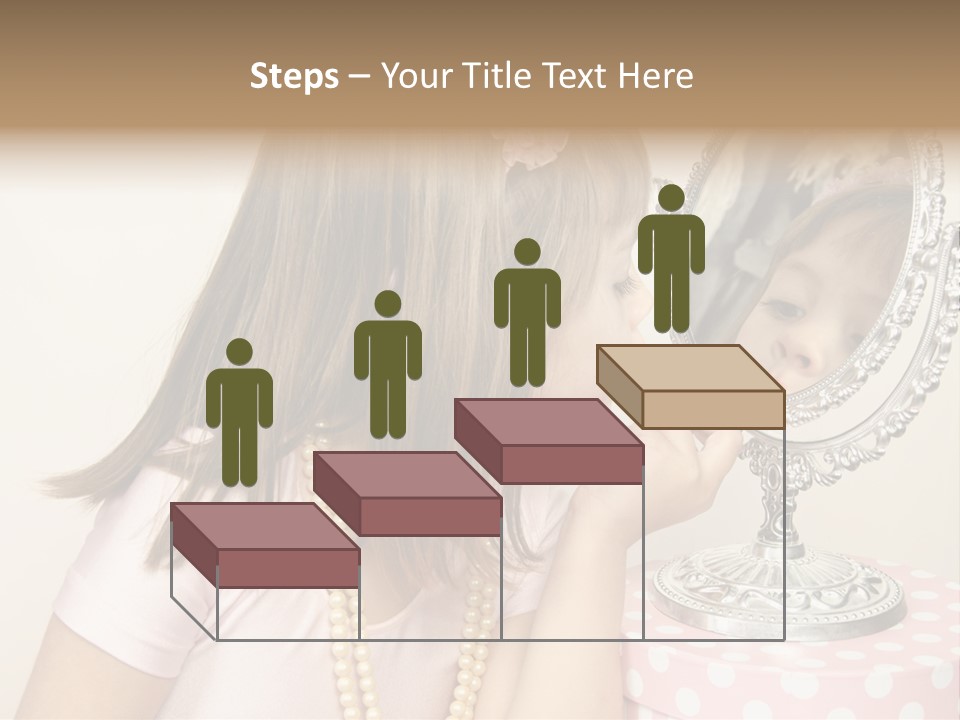 A Little Girl Brushing Her Teeth In Front Of A Mirror PowerPoint Template