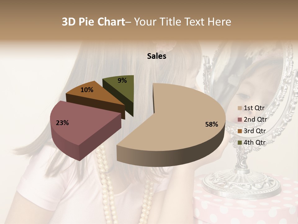 A Little Girl Brushing Her Teeth In Front Of A Mirror PowerPoint Template