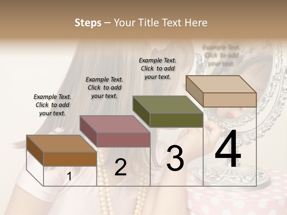 A Little Girl Brushing Her Teeth In Front Of A Mirror PowerPoint Template