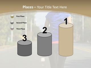 A Woman Running Down A Road With Buildings In The Background PowerPoint Template