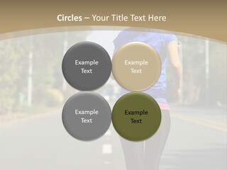 A Woman Running Down A Road With Buildings In The Background PowerPoint Template