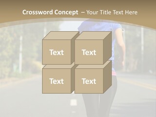 A Woman Running Down A Road With Buildings In The Background PowerPoint Template