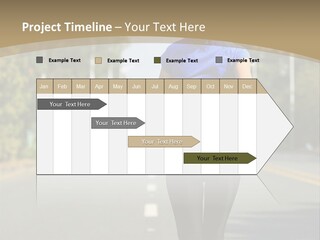 A Woman Running Down A Road With Buildings In The Background PowerPoint Template