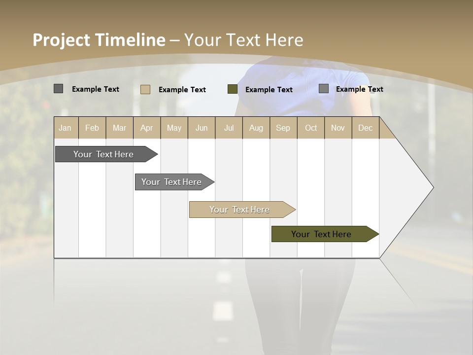 A Woman Running Down A Road With Buildings In The Background PowerPoint Template