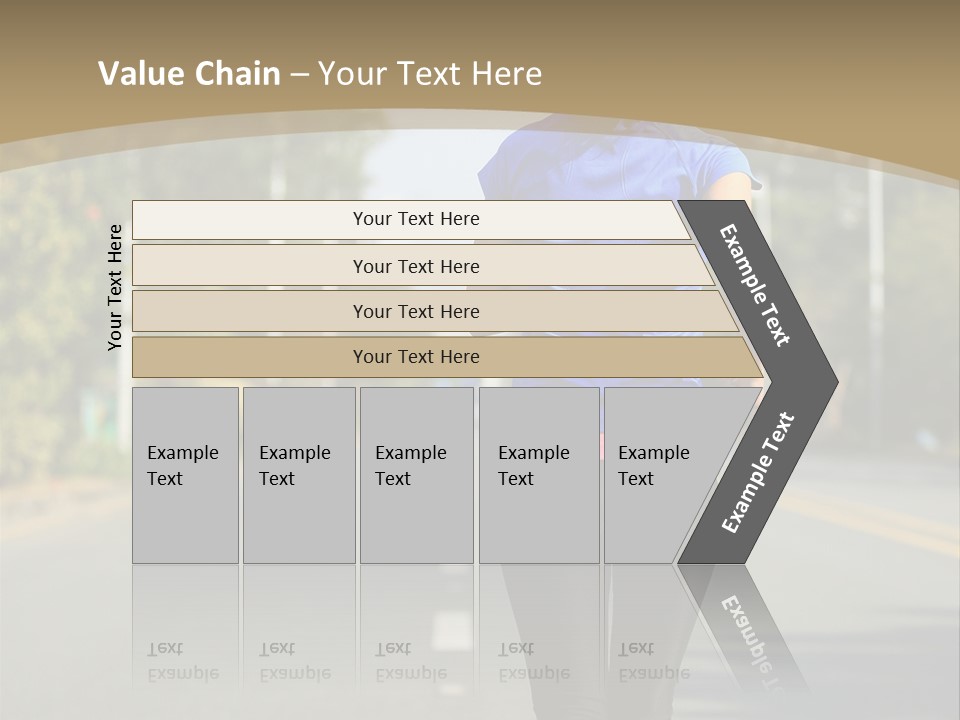 A Woman Running Down A Road With Buildings In The Background PowerPoint Template