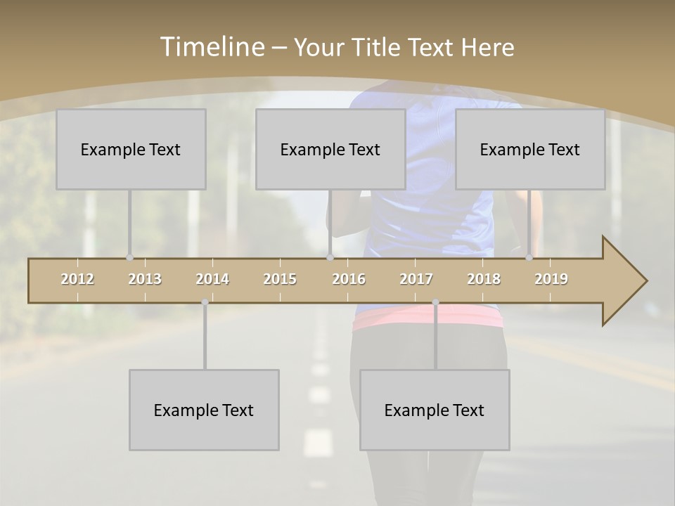 A Woman Running Down A Road With Buildings In The Background PowerPoint Template