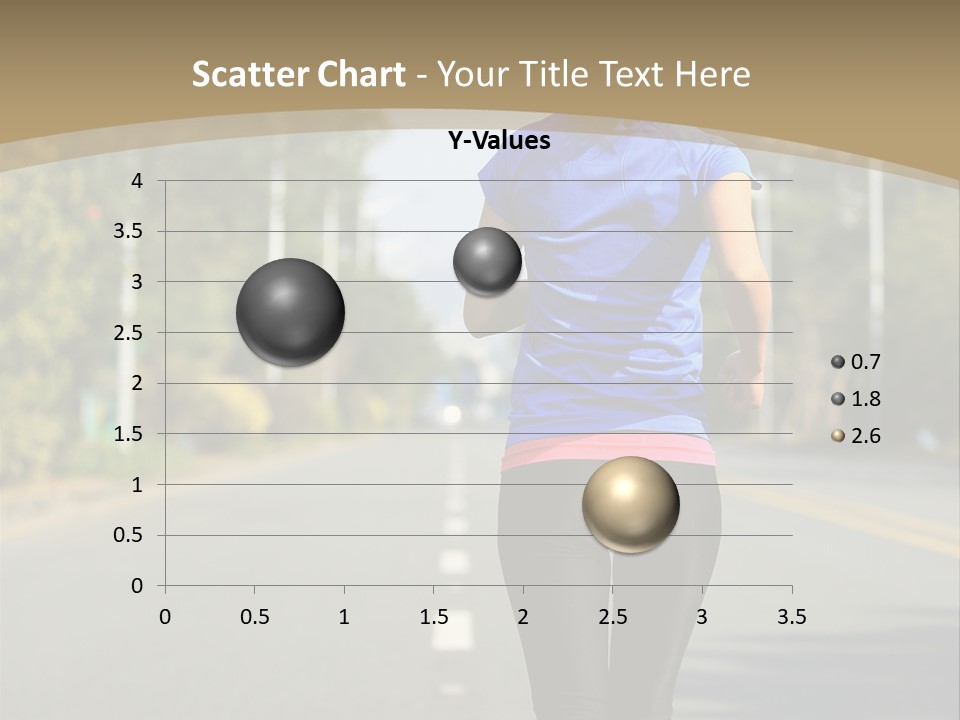 A Woman Running Down A Road With Buildings In The Background PowerPoint Template