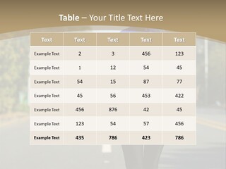 A Woman Running Down A Road With Buildings In The Background PowerPoint Template