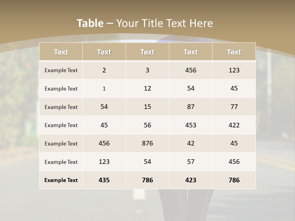 A Woman Running Down A Road With Buildings In The Background PowerPoint Template