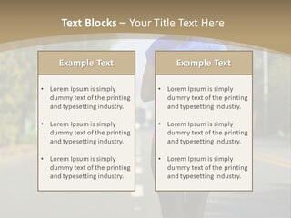 A Woman Running Down A Road With Buildings In The Background PowerPoint Template