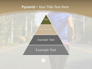 A Woman Running Down A Road With Buildings In The Background PowerPoint Template