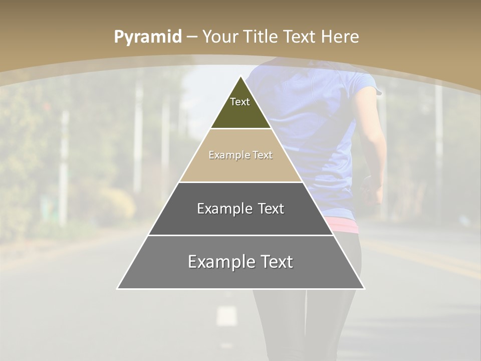 A Woman Running Down A Road With Buildings In The Background PowerPoint Template