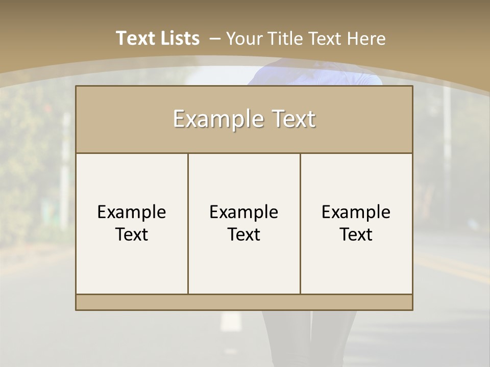 A Woman Running Down A Road With Buildings In The Background PowerPoint Template