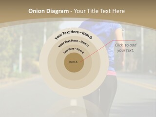A Woman Running Down A Road With Buildings In The Background PowerPoint Template