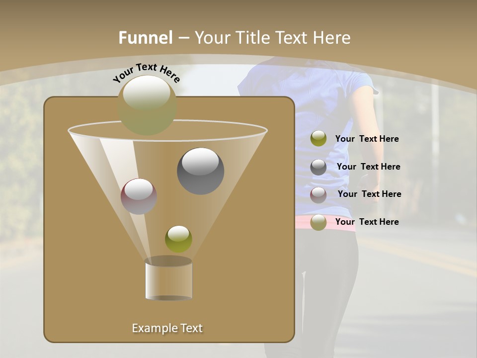 A Woman Running Down A Road With Buildings In The Background PowerPoint Template