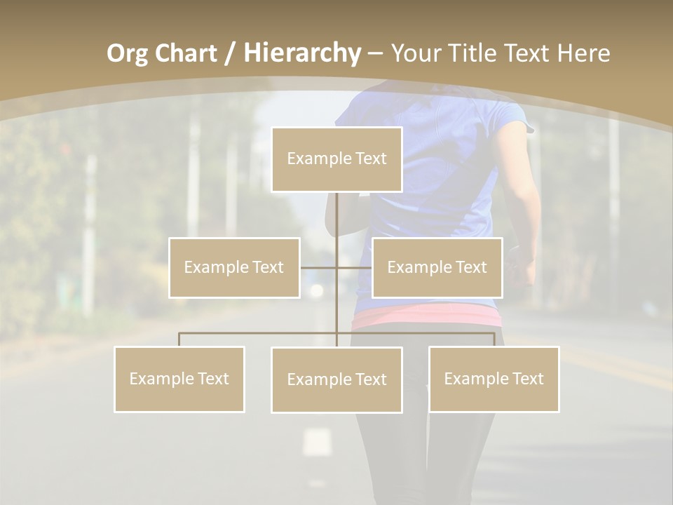 A Woman Running Down A Road With Buildings In The Background PowerPoint Template