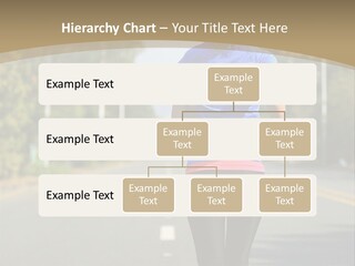 A Woman Running Down A Road With Buildings In The Background PowerPoint Template