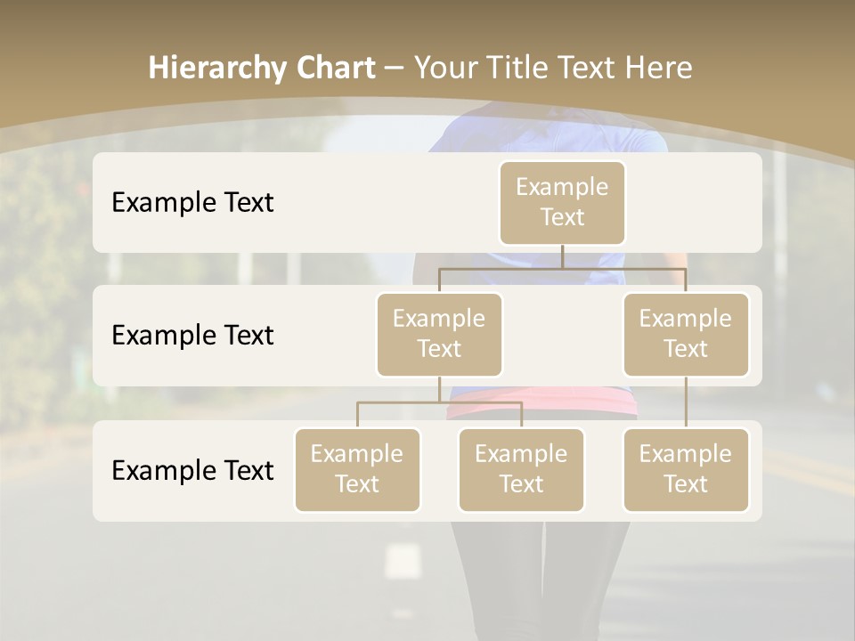 A Woman Running Down A Road With Buildings In The Background PowerPoint Template