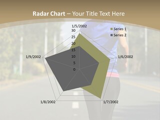 A Woman Running Down A Road With Buildings In The Background PowerPoint Template