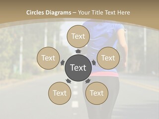 A Woman Running Down A Road With Buildings In The Background PowerPoint Template