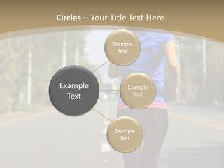 A Woman Running Down A Road With Buildings In The Background PowerPoint Template