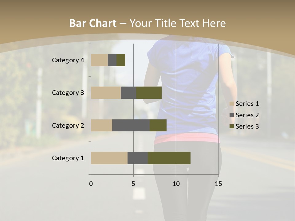 A Woman Running Down A Road With Buildings In The Background PowerPoint Template