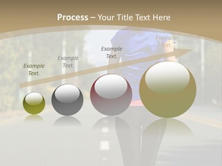 A Woman Running Down A Road With Buildings In The Background PowerPoint Template