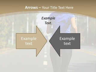 A Woman Running Down A Road With Buildings In The Background PowerPoint Template