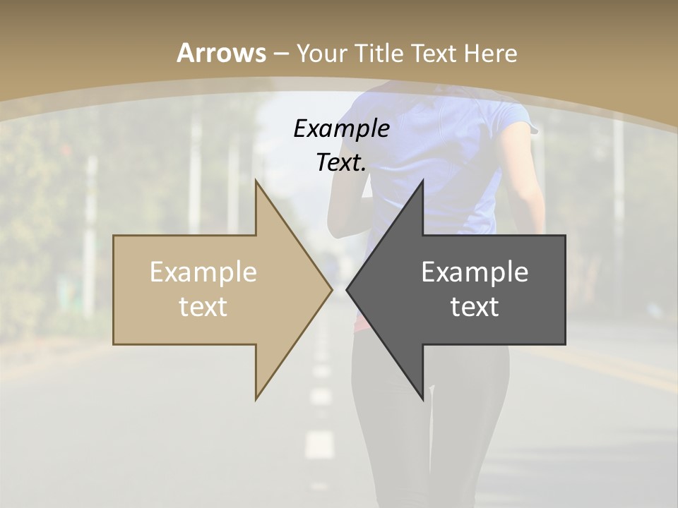 A Woman Running Down A Road With Buildings In The Background PowerPoint Template