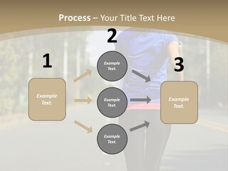 A Woman Running Down A Road With Buildings In The Background PowerPoint Template