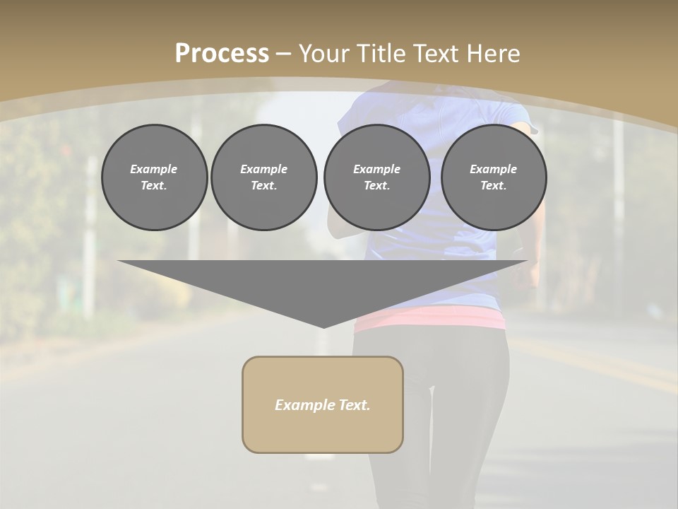 A Woman Running Down A Road With Buildings In The Background PowerPoint Template