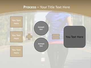 A Woman Running Down A Road With Buildings In The Background PowerPoint Template