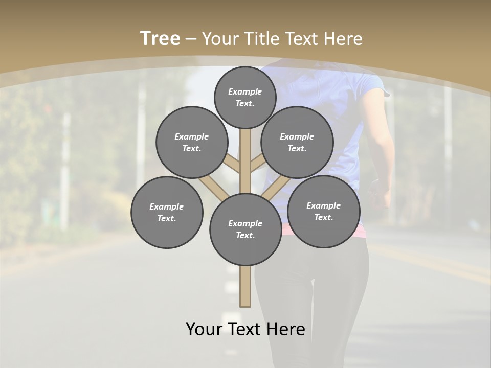 A Woman Running Down A Road With Buildings In The Background PowerPoint Template