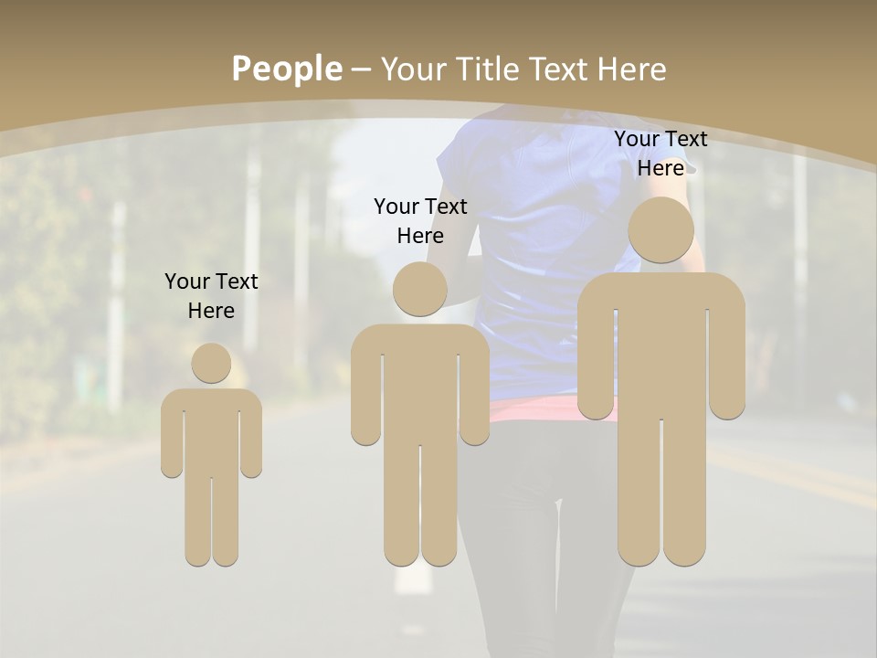 A Woman Running Down A Road With Buildings In The Background PowerPoint Template