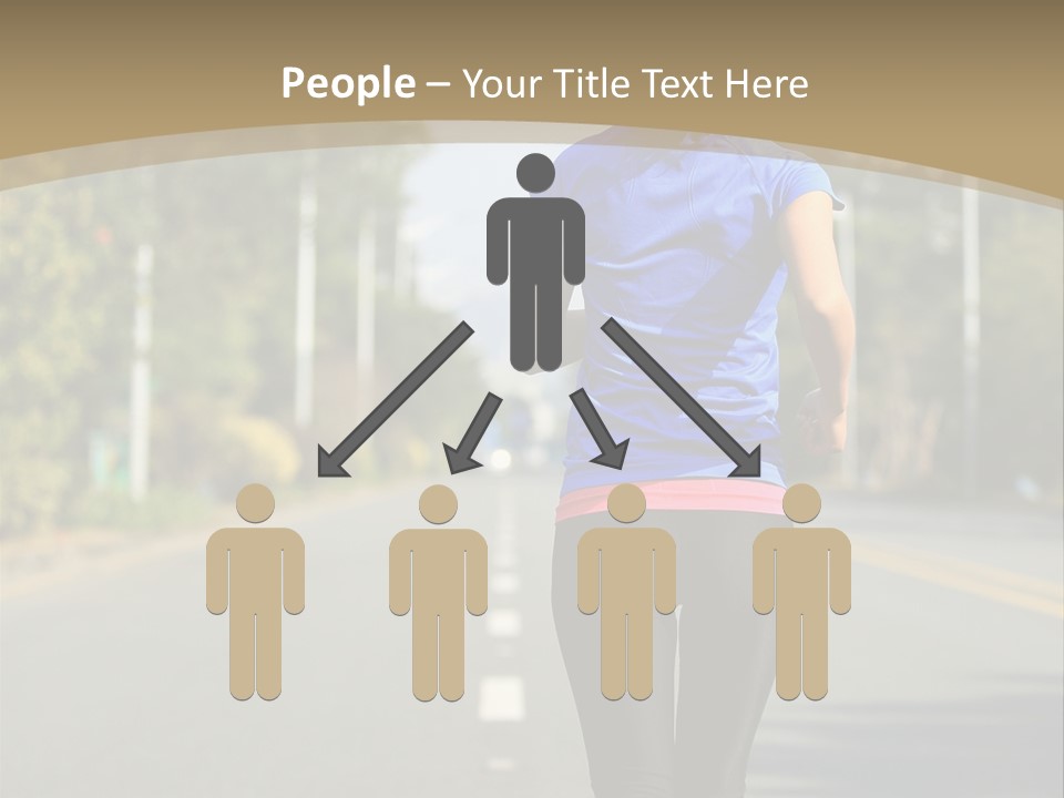 A Woman Running Down A Road With Buildings In The Background PowerPoint Template