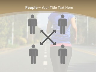 A Woman Running Down A Road With Buildings In The Background PowerPoint Template