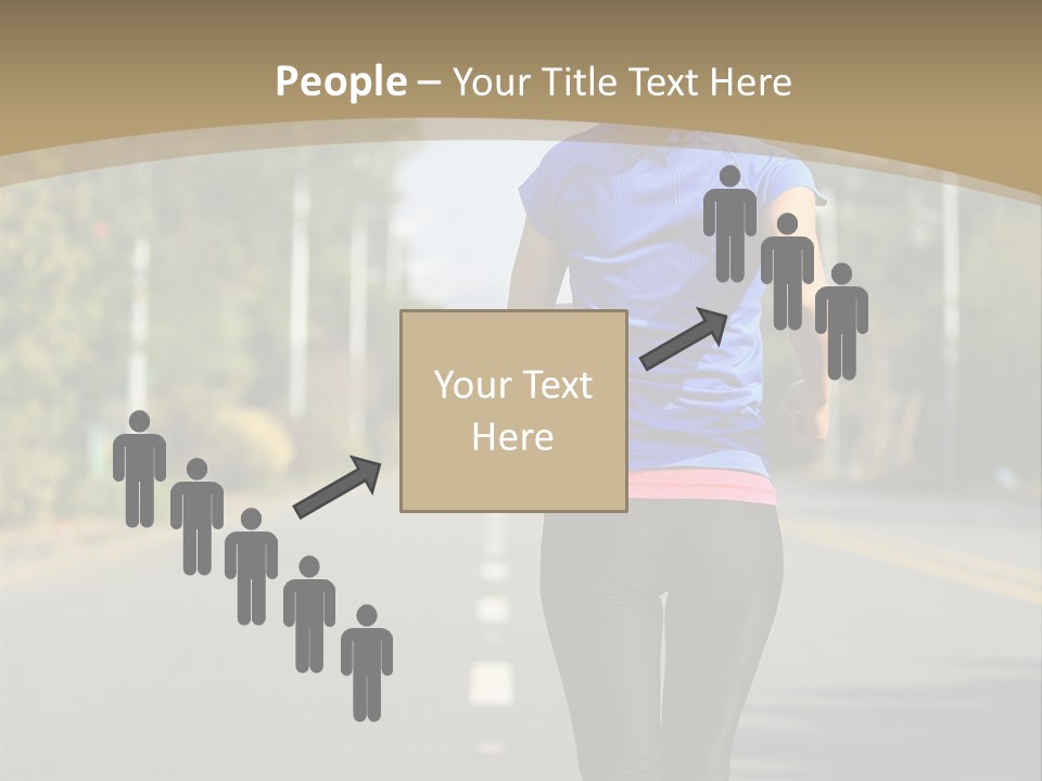 A Woman Running Down A Road With Buildings In The Background PowerPoint Template