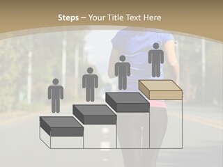 A Woman Running Down A Road With Buildings In The Background PowerPoint Template