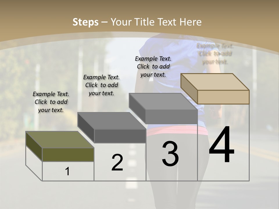 A Woman Running Down A Road With Buildings In The Background PowerPoint Template