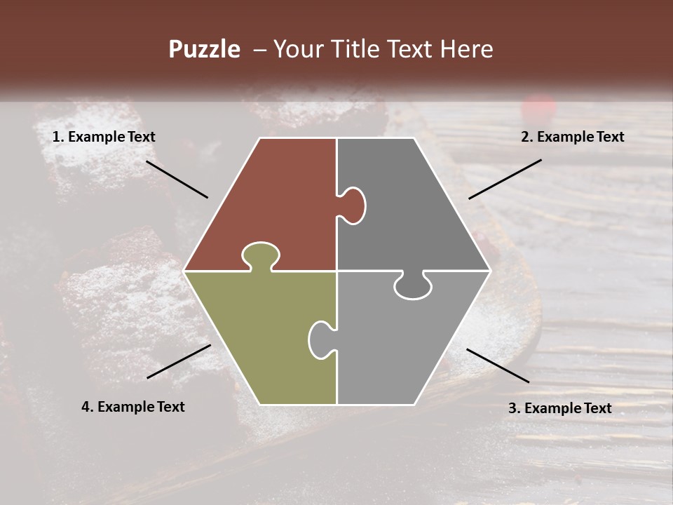 A Plate Of Brownies With Cherries On A Wooden Table PowerPoint Template