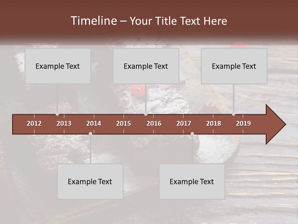 A Plate Of Brownies With Cherries On A Wooden Table PowerPoint Template