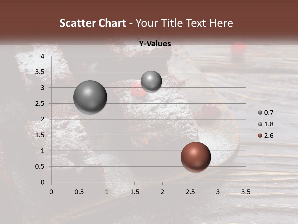 A Plate Of Brownies With Cherries On A Wooden Table PowerPoint Template