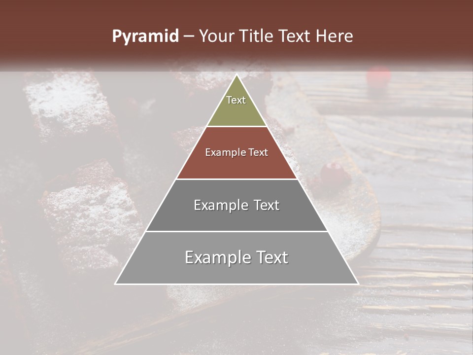 A Plate Of Brownies With Cherries On A Wooden Table PowerPoint Template