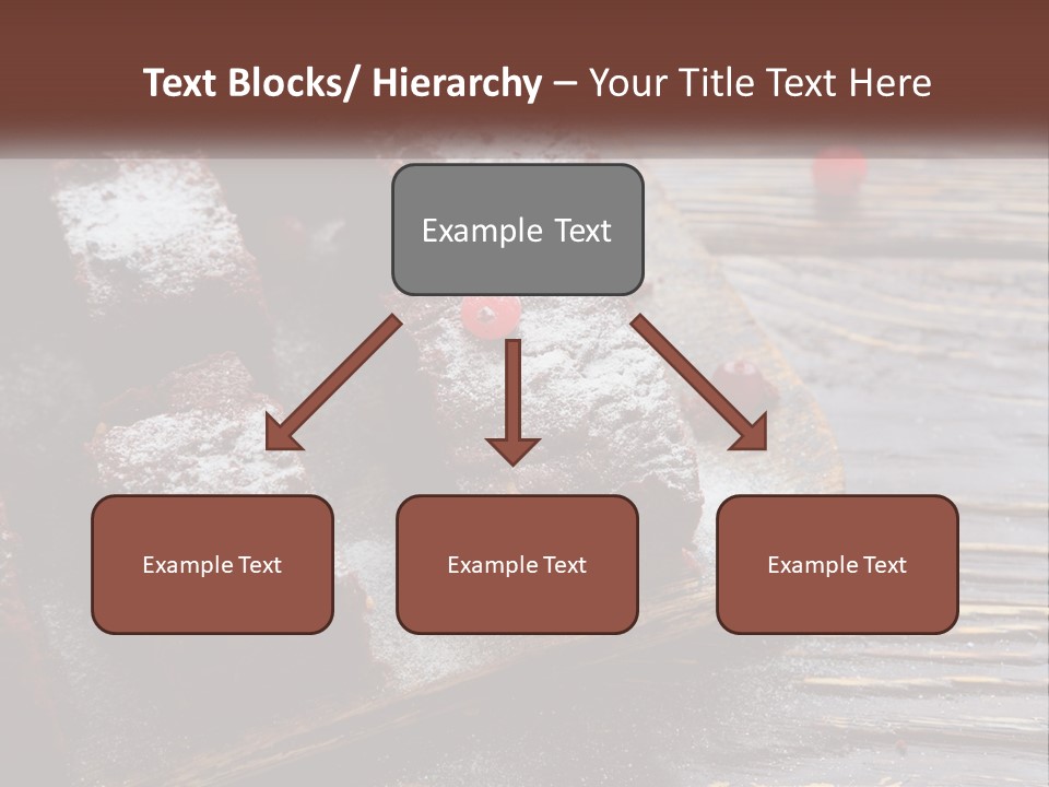 A Plate Of Brownies With Cherries On A Wooden Table PowerPoint Template