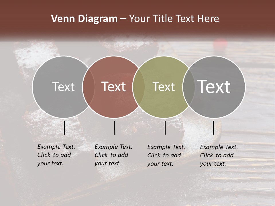 A Plate Of Brownies With Cherries On A Wooden Table PowerPoint Template