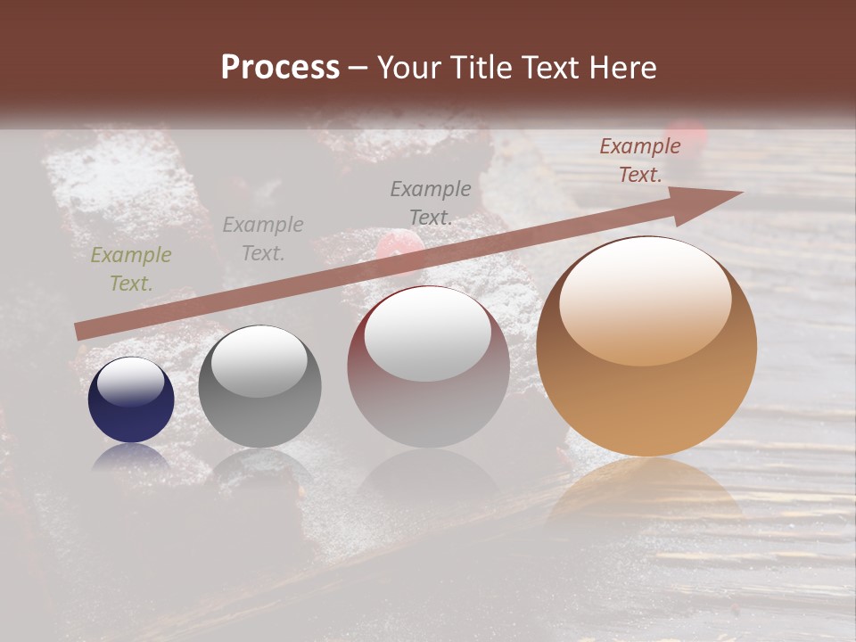 A Plate Of Brownies With Cherries On A Wooden Table PowerPoint Template