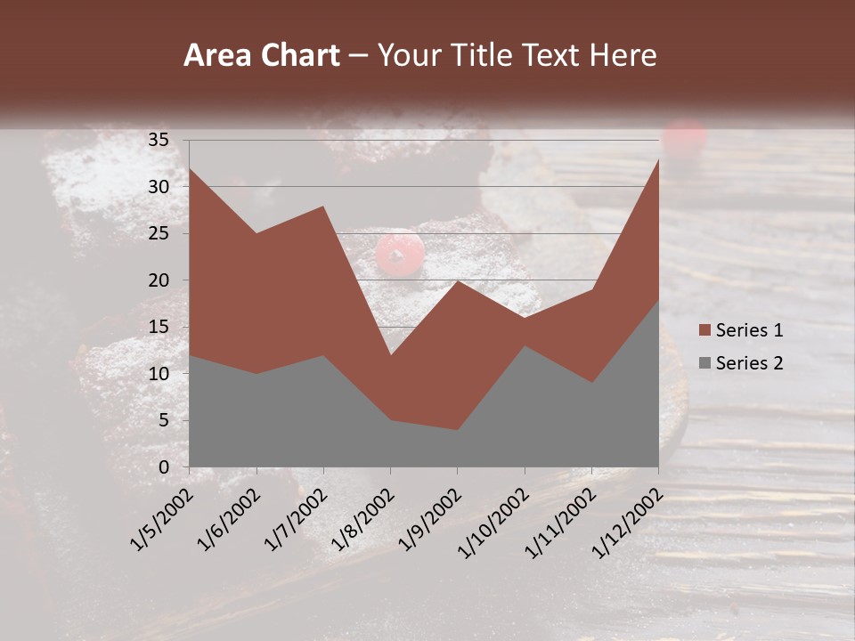 A Plate Of Brownies With Cherries On A Wooden Table PowerPoint Template