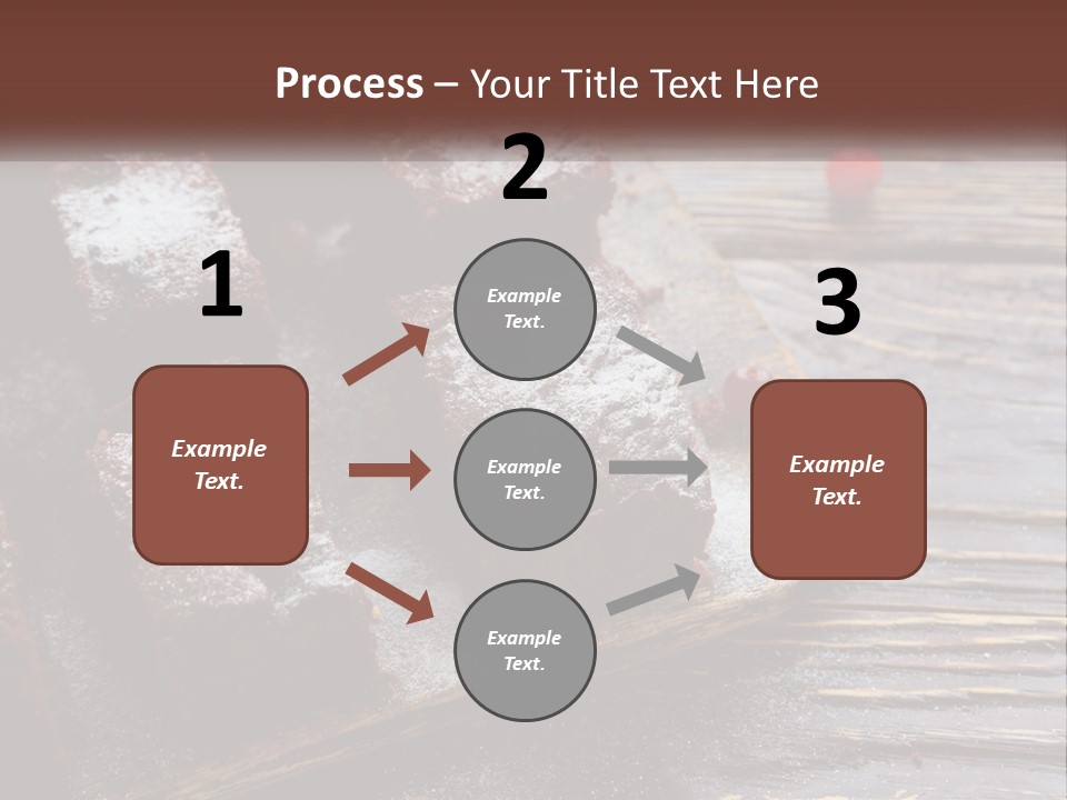 A Plate Of Brownies With Cherries On A Wooden Table PowerPoint Template